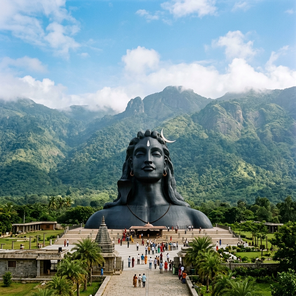 112 foot Adiyogi Shiva statue in Coimbatore