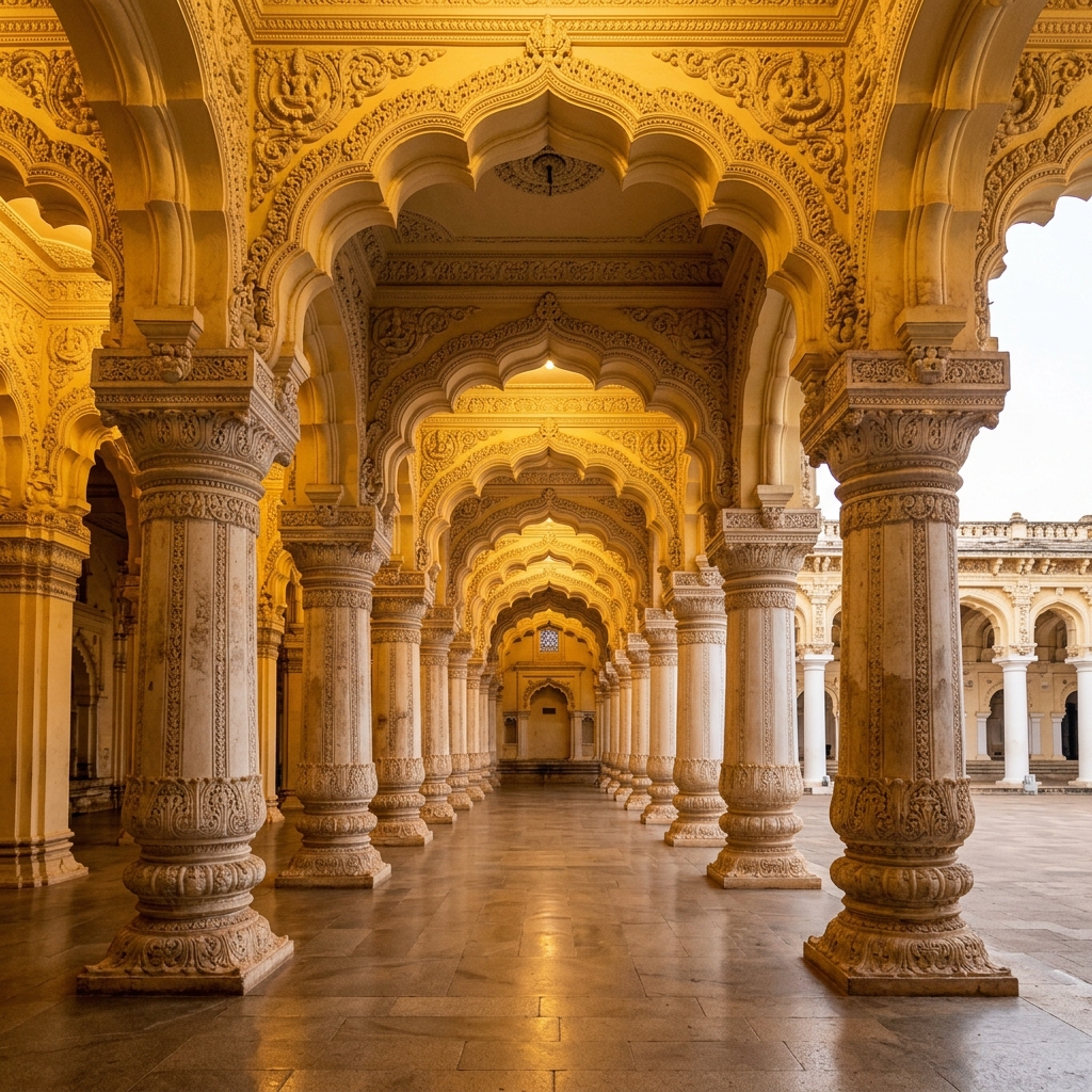 Thirumalai Nayakkar Palace pillars
